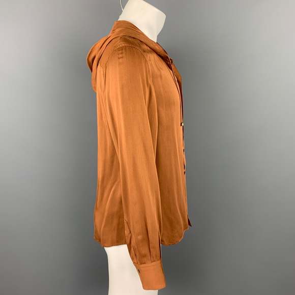 Vintage JEAN PAUL GAULTIER Size 40 Tan Cotton Hooded Shirt Jacket - Picture 3 of 5